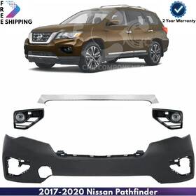 16335240 Xtreme Type Us Front Bumper Cover And Fog Light Assembly For 2017-2020 Nissan Pathfinder
