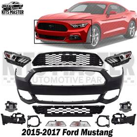 Xtreme Types Wholesale 042872796178 Front Bumper Cover Primed And Headlight Assembly Kit For 2015-2017 Ford Mustang