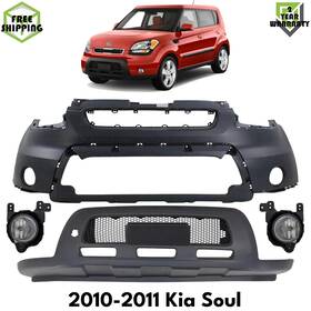 12821545 Xtreme Types Wholesale Front Bumper Cover Primed Plastic And Fog Lights Assembly For 2010-2011 Kia Soul