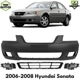 9621298 Xtreme Types Wholesale Front Bumper Cover Primed Plastic And Fog Lights Kit For 2006-2008 Hyundai Sonata