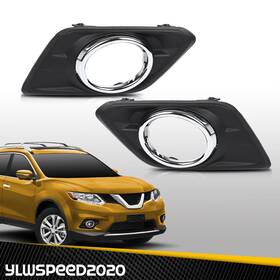 Yl1634 Ylwspeed20 Fit For 2014-16 Nissan Rogue Left And Right Fog Light Lamp Cover Bezels With Chrome