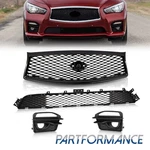 For 2014-2017 2015 Infiniti Q50 Sport Front Upper Lower Grille & Fog Light Cover. Fixed Price $69.59.