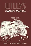 1956 Jeep 6-226, X 4, Station Wagon Owner's Manual. Fixed Price $35.00.