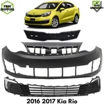 Front Bumper Cover Primed Plastic & Grille Assembly For 2016 2017 Kia Rio. Fixed Price $705.06.