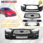 Front Complete Bumper Set W/ Grille Fog Light Bezels For 2018-2024 Infiniti Q50. Fixed Price $378.97.