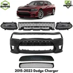 Front Bumper Cover Paintable & Headlights Kit For 2015-2023 Dodge Charger. Fixed Price $715.00.