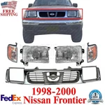 Bumper Grille + Headlights Corner Lamps For 1998-2000 Nissan Frontier. Fixed Price $228.30.