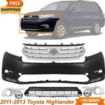Front Bumper Cover Fascia Paintable & Grille Kit For 2011-2013 Toyota Highlander. Fixed Price $292.19.