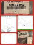 Toyota Bumper Cover Pad 52462-02160 Genuine Oem New! Lowest Price Fast Shipping!. Fixed Price $9.99.