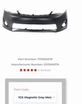 New Painted *1G3 Gray* Front Bumper Cover Replacement For 2012-2014 Toyota Camry. Fixed Price $300.00.