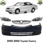 Front Bumper Cover Primed Plastic & Headlights Kit For 2005-2006 Toyota Camry. Fixed Price $299.00.
