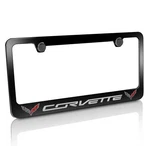 Chevrolet Corvette Black Stainless Steel License Plate Frame. Fixed Price $24.95.