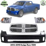 Front Bumper Cover Fascia & Grille Assembly Kit For 2013-2018 Dodge Ram 1500. Fixed Price $754.99.