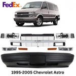 Front Bumper Cover Primed Plastic & Headlights Kit For 1995-2005 Chevrolet Astro. Fixed Price $1127.40.