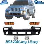 Front Bumper Cover Primed & Signal Light Pair Set For 2002-2004 Jeep Liberty. Fixed Price $224.21.