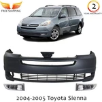 Front Bumper Cover Primed Plastic & Fog Lights Kit For 2004-2005 Toyota Sienna. Fixed Price $181.66.