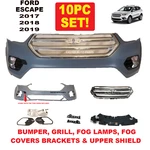Fits 2017 2018 2019 Ford Escape Front Bumper Cover With Grills And Fog Lamps New. Fixed Price $224.10.