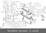Genuine Oe Bracket Front Bumper Side Right Hand For Mitsubishi 8301-D660. Fixed Price $7.48.
