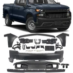 Fit Chevrolet Silverado 1500 2019-22 Work Truck Front Bumper Cover Kit W/ Trim. Fixed Price $692.85.