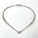 Estate Georg Jensen Sterling Silver Flex Neck Ring By Bent Gabrielsen No 198. Fixed Price $750.00.
