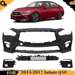 Front Bumper Cover Paintable & Fog Lights Trim Kit For 2014-2017 Infiniti Q50. Fixed Price $398.75.