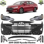 Front Bumper Cover Primed Plastic & Headlights Kit For 2019-2020 Hyundai Elantra. Fixed Price $635.32.