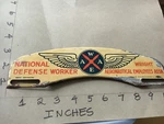 1940S National Defense Worker Wright Aeronautical Employees License Plate Topper. Fixed Price $24.99.