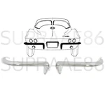 1963-1967 63-67 Corvette C2 Rear Bumper Set Left Right Chrome. Fixed Price $985.00.