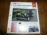 1952 'big Fifteen' Citroen 11CV Traction Avant Unique Imp Brochure. Fixed Price $8.94.