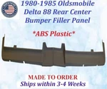 New 1980-1985 Oldsmobile Delta 88 2 Pc Rear Center Bumper Panel Filler Set. Fixed Price $258.99.