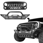 Hooke Road Steel Mid Front Bumper + Shark Grill Combo For Jeep Wrangler 07-18 Jk. Fixed Price $299.34.