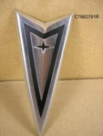 1967 Pontiac Catalina Rear Trunk Emblem New, C7663791R. Fixed Price $52.00.