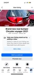 Bumper Cover Mopar 1HA82XDVAA Red Chrysler Voyager Rear. Fixed Price $600.00.