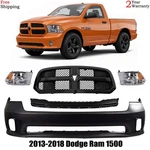 Front Bumper Cover Fascia & Grille Assembly Kit For 2013-2018 Dodge Ram 1500. Fixed Price $809.99.