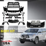 For 2014-2016 Toyota Highlander Front Complete Bumper Cover Kit W/ Grille Fog. Fixed Price $558.99.