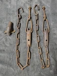 1953-1956 Ford Truck Tailgate Chains, Pair, And Hinge, Pieces. Fixed Price $45.00.