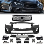 For Infiniti Q50 Sport 2014-2017 Front Bumper Cover/bracket/grille/fog Light Kit. Fixed Price $419.99.