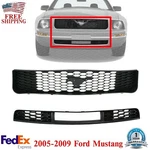 Front Bumper Upper & Lower Grille Textured Plastic 2005-2009 Ford Mustang. Fixed Price $74.29.