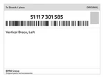 Genuine Bmw Vertical Brace, Left 51-11-7-301-585 New. Fixed Price $41.02.