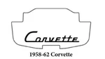 1958 1962 Chevy Corvette Trunk Rubber Floor Mat Cover W/ G-031 Script. Fixed Price $292.58.
