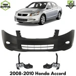 Front Bumper Cover Primed Plastic & Fog Lights Kit For 2008-2010 Honda Accord. Fixed Price $250.07.