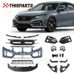 For 2020 2021 Honda Civic Hatchback Front Bumper Cover Kit W/ Grille & Fog Light. Fixed Price $332.19.