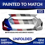 New Paint To Match Unfolded Capa Cert Front Bumper For 2014-2017 Hyundai Accent. Fixed Price $308.98.