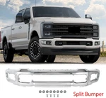 Front Chrome Bumper Face Bar 2023-2025 Ford F250 F350 Super Duty W/fog Holes. Fixed Price $169.00.