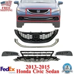 Front Bumper Grille Assembly Kit + Fog Light Covers For 2013-2015 Civic Sedan. Fixed Price $145.21.