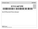 Genuine Bmw Set Of Mounted Parts, Bumper 51-11-2-467-370 New. Fixed Price $47.14.