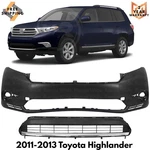 Front Bumper Cover Paintable & Lower Grille Kit For 2011-2013 Toyota Highlander. Fixed Price $270.00.