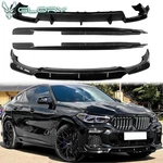 Fits 20-23 Bmw G06 X6 Ikon Front & Rear Bumper Lip 2PC Side Skirts Gloss Black. Fixed Price $521.99.