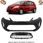 Front Bumper Cover Primed Plastic & Grille 2011-2013 Ford Fiesta. Fixed Price $280.00.