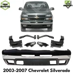 Front Bumper Chrome & Brackets Kit For 2003-2007 Chevrolet Silverado 1500 2500. Fixed Price $520.00.